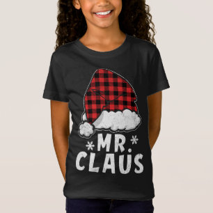 Mr Claus Vintage Red Plaid Christmas Pajama Matchi T-Shirt