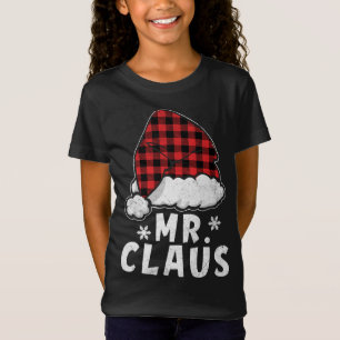 Mr Claus Vintage Red Plaid Christmas Pajama Matchi T-Shirt