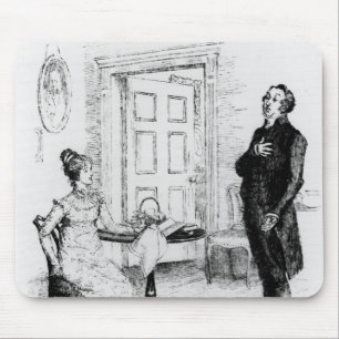Mr Collins and Elizabeth Mouse Mat