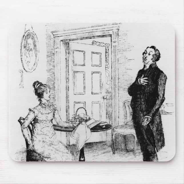 Mr Collins and Elizabeth Mouse Mat (Front)