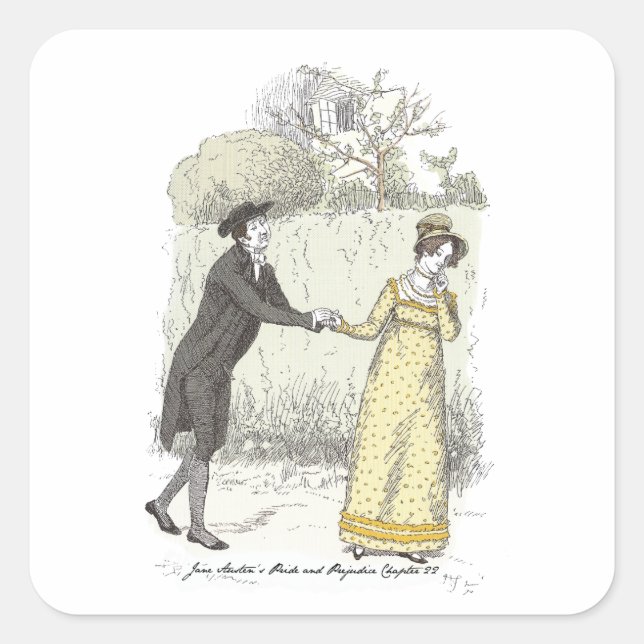 Mr Collins Miss Lucas Jane Austen Pride&Prejudice Square Sticker (Front)