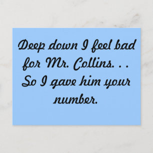 Mr. Collins Postcard