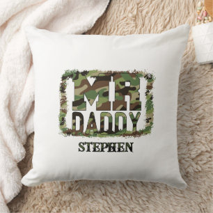 Mr. Daddy Camouflage Design with Custom Name Cushion