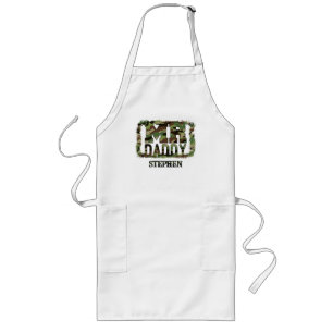 Mr. Daddy Camouflage Design with Custom Name Long Apron