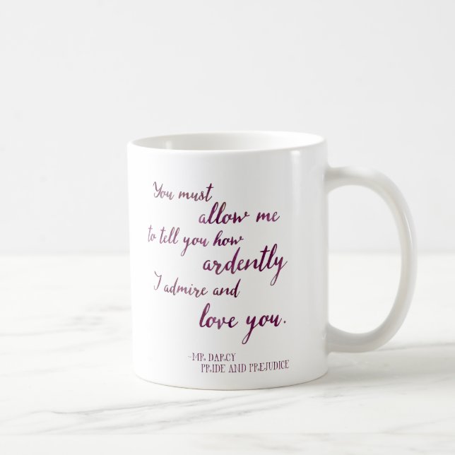 Mr. Darcy's Proposal - Jane Austen, Pride and Prej Coffee Mug (Right)