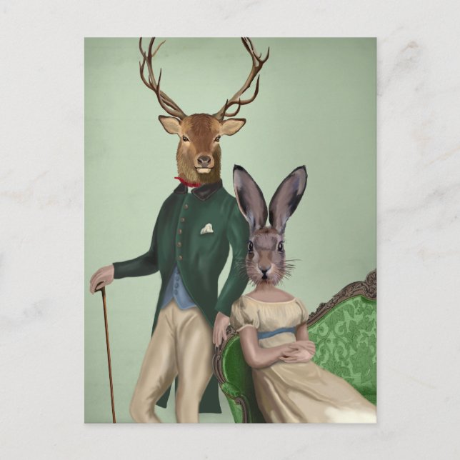 Mr Deer and Mrs Rabbit 2 Postcard (Front)