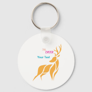 Mr. Deer Graphic – Rustic Woodland Style Key Ring