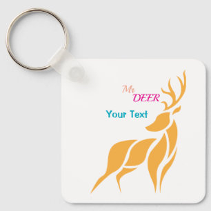 Mr. Deer Graphic – Rustic Woodland Style Key Ring