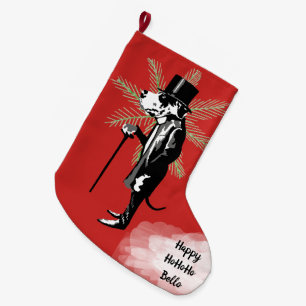 Mr. Deutsche Dogge Large Christmas Stocking