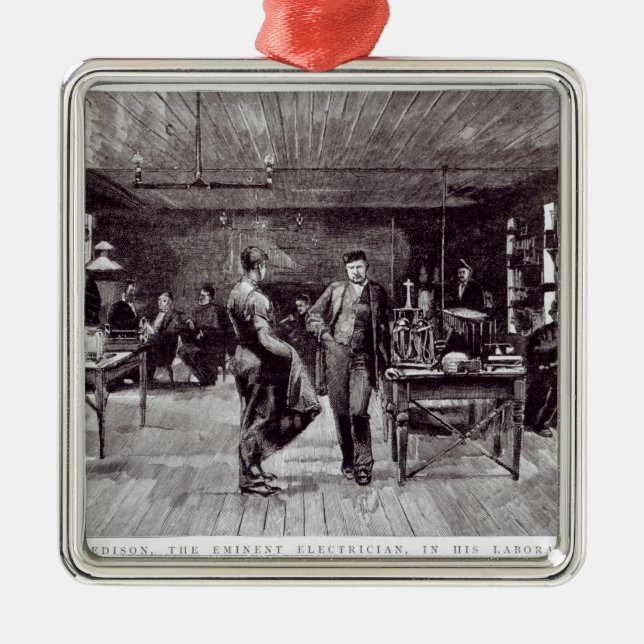 Mr Edison , The Eminent Electrician Metal Tree Decoration (Front)