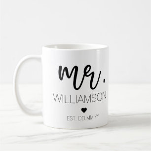Mr. Elegant Custom Name Wedding New Couple Gift Coffee Mug