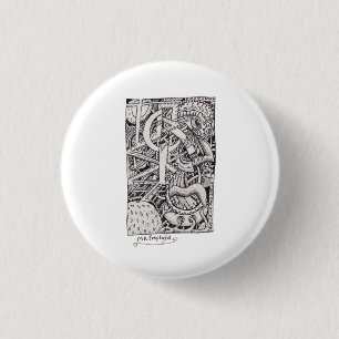 Mr Emptyful, Ink Drawing 3 Cm Round Badge