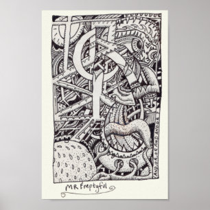 Mr Emptyful, Ink Drawing Poster