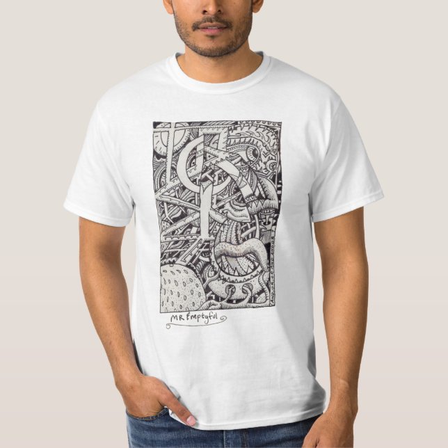 Mr Emptyful, ink drawing T-Shirt (Front)