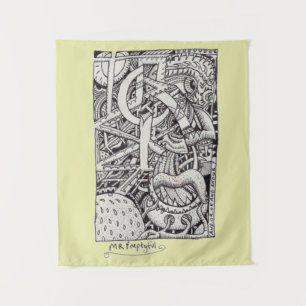 Mr Emptyful, Ink Drawing Tapestry