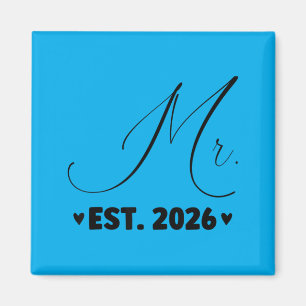 Mr Est 2026 Just Married Couple Wedding Party Mrs Magnet