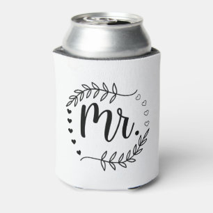 Mr. Ever After – Elegant Heart & Laurel Emblem Can Cooler