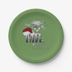 MR.First Christmas Paper Plate