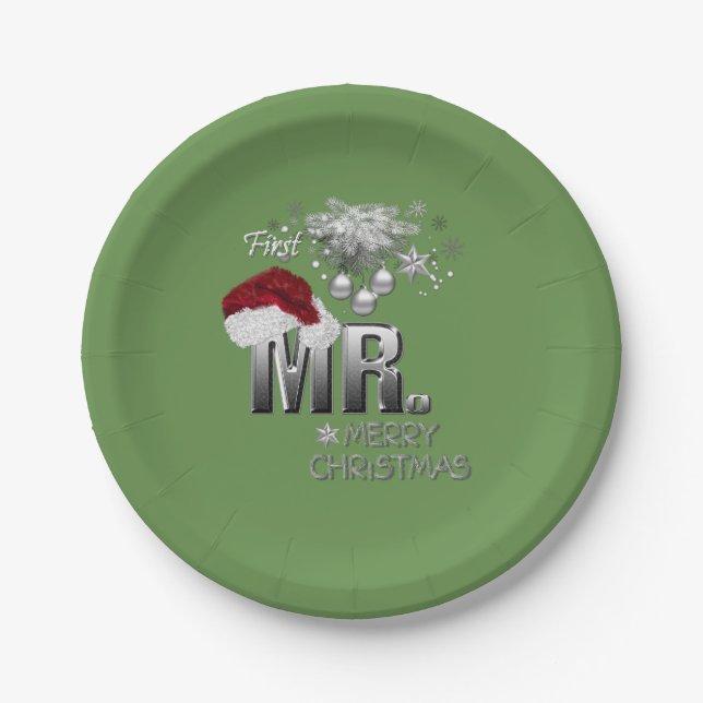 MR.First Christmas Paper Plate (Front)