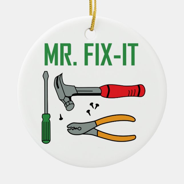 Mr Fix It Ceramic Tree Decoration (Front)