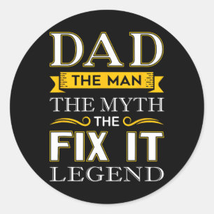 Mr Fix It Dad Gifts Fathers Day Handy Man Classic Round Sticker