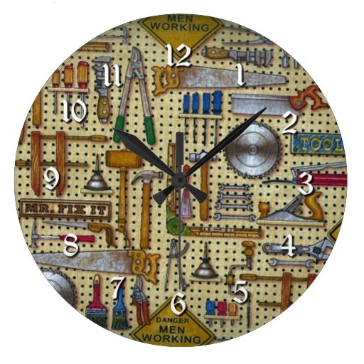 Image of Mr. Fix It Handyman Tools Wall Round Clock