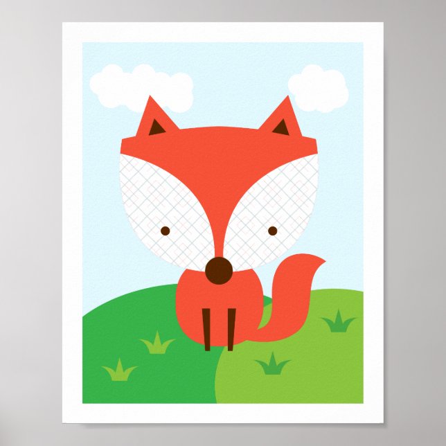 Mr Fox - Woodland Friends Nursery Wall Art (Front)