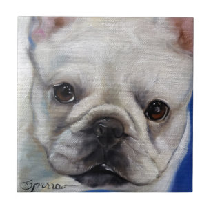 "Mr. French" french Bulldog frenchie art painting Tile
