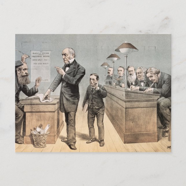 Mr Gladstone and his Clerks Postcard (Front)