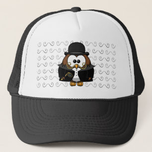 Mr. Gold Moustache Owl Trucker Hat