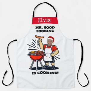 Mr Good Looking Photo Apron, Personalized Xmas Apron