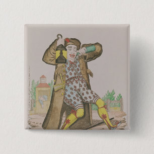 Mr Grimaldi as Clown, illuminating the 15 Cm Square Badge