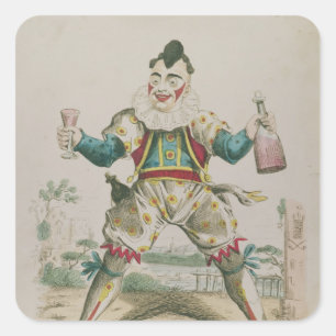 Mr. Grimaldi as Clown Square Sticker