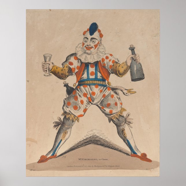 Mr Grimaldi as Joey the Clown 1822 Poster (Front)