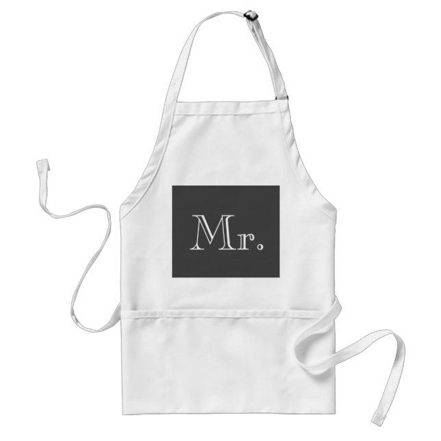 Mr Groom Husband Newlywed Typography Adult Apron (Front)