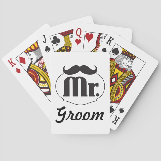 Mr. Groom Moustache Playing Cards (Back)