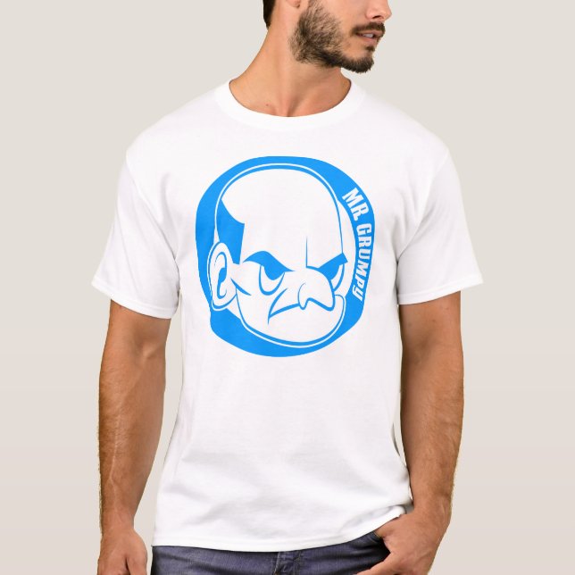 Mr Grumpy Basic T-Shirt, White T-Shirt (Front)