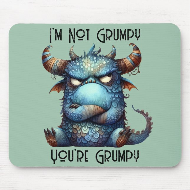 Mr. Grumpy Monster Mouse Mat (Front)
