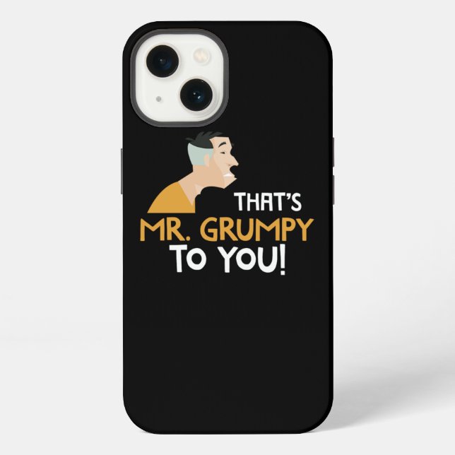 Mr Grumpy Old Man Funny Design iPhone Case (Back)
