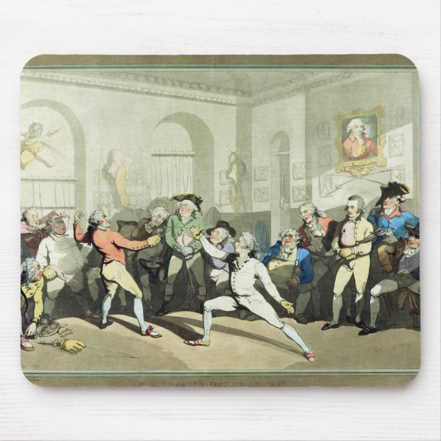 Mr H Angelo's Fencing Academy, engraved by Charles Mouse Mat (Front)
