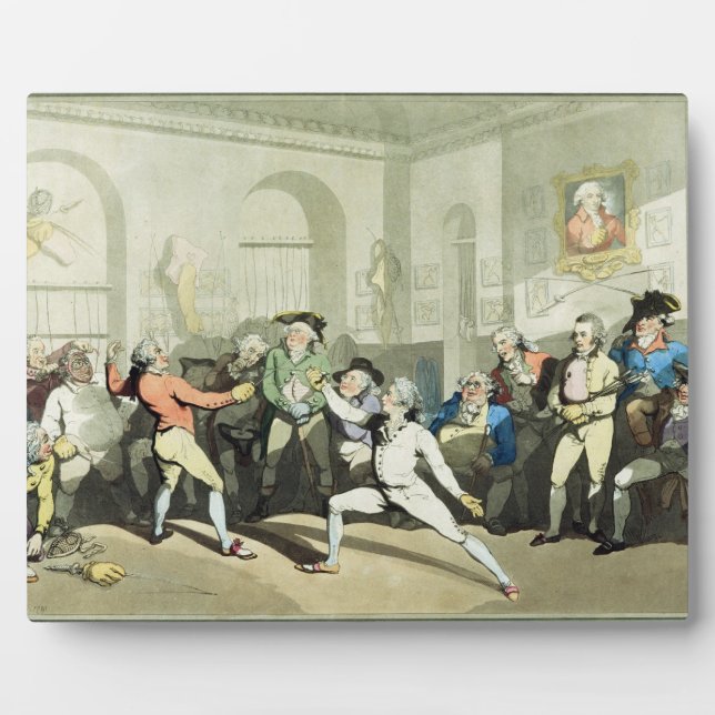 Mr H Angelo's Fencing Academy, engraved by Charles Plaque (Front)