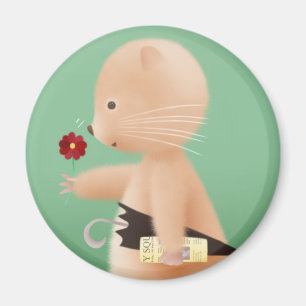 Mr Hamster goes to work Magnet