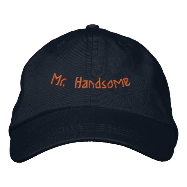Mr. Handsome Printed Awesome Elegant Navy-Hat Embroidered Hat (Front)