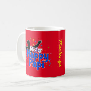 Mr Happy Papi with Your Name on RED Coffee Mug