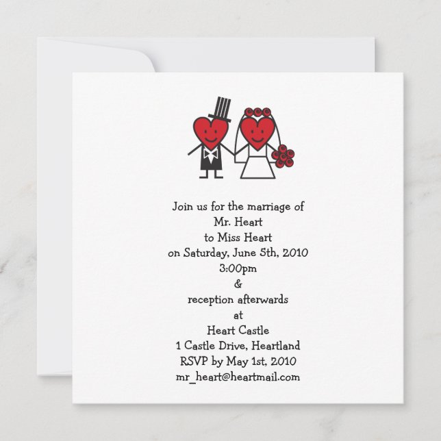 Mr. Heart Wedding Invitation - square (Front)