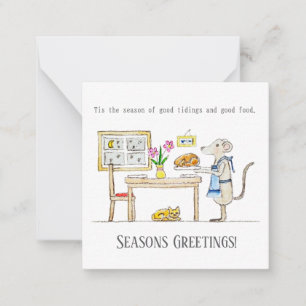Mr Hiddle Cooks Turkey Season Greetings Card