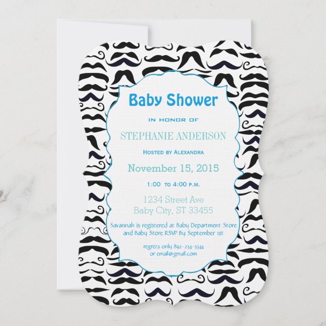 Mr. Hipster lil' Man Mustache Vintage Retro Invitation (Front)