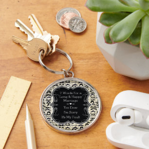 Mr. Hipster Moustache Vintage Retro Key Ring