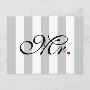 Mr. Husband Groom Click to Customise Colour Stripe Postcard