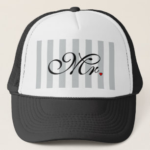 Mr. Husband Groom Click to Customise Colour Stripe Trucker Hat